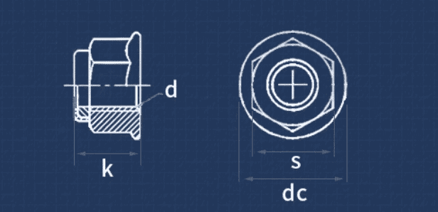 nylon locking nuts drawing