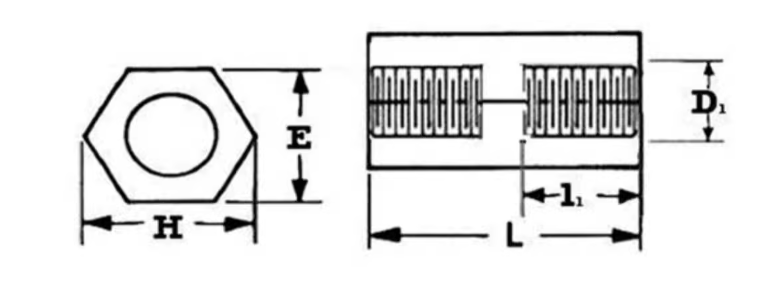 brass sleeve nuts drawing