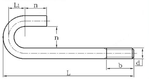 J foundation bolt drawing