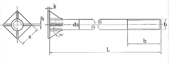 Stiffner Type Foundation Bolt drawing