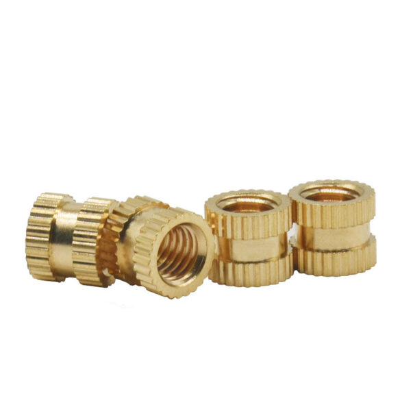 Knurled Insert Brass Nuts for Plastic Injection Moulding Through Hole Threaded