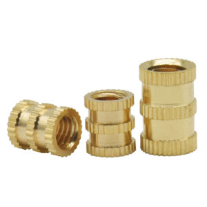 Knurled Insert Brass Nuts for Plastic Injection Moulding Through Hole Threaded