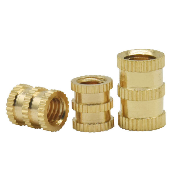 Knurled Insert Brass Nuts for Plastic Injection Moulding Through Hole Threaded