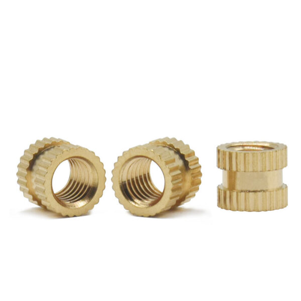 Knurled Insert Brass Nuts for Plastic Injection Moulding Through Hole Threaded