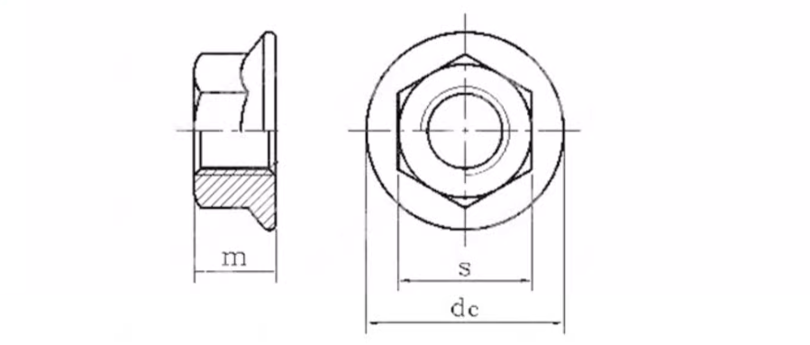 flange nuts drawing