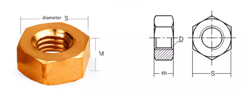 hex nuts drawing