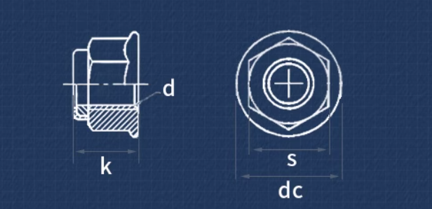 nylon locking nuts drawing