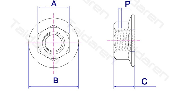 Titanium Flange Wheel Lock Nuts drawing