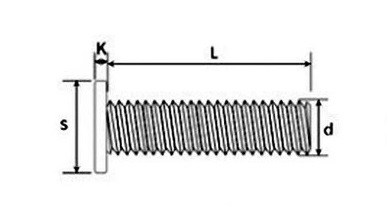 Flat Head Socket Screws Drawing