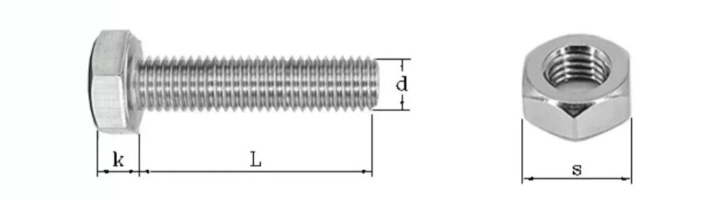 stainless steel bolts nuts and washers drawing - fastenmetal LTD