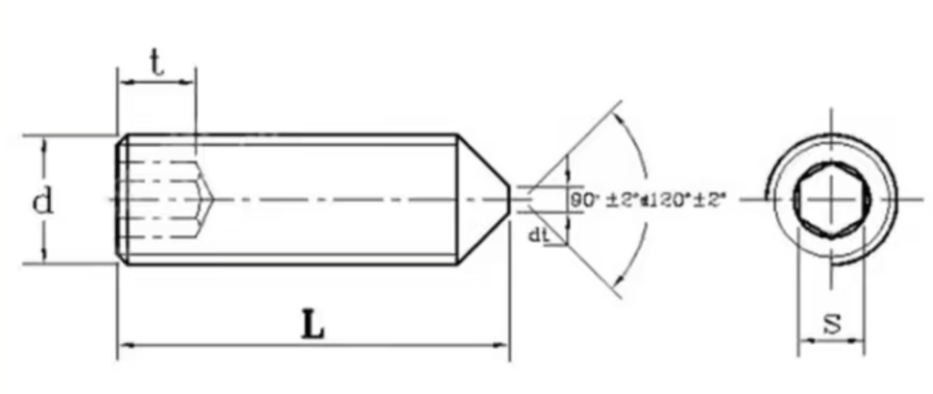 Socket Set Screws Drawing