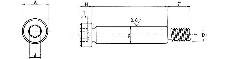 Stainless Socket Shoulder Screws Drawing - FastenMetal