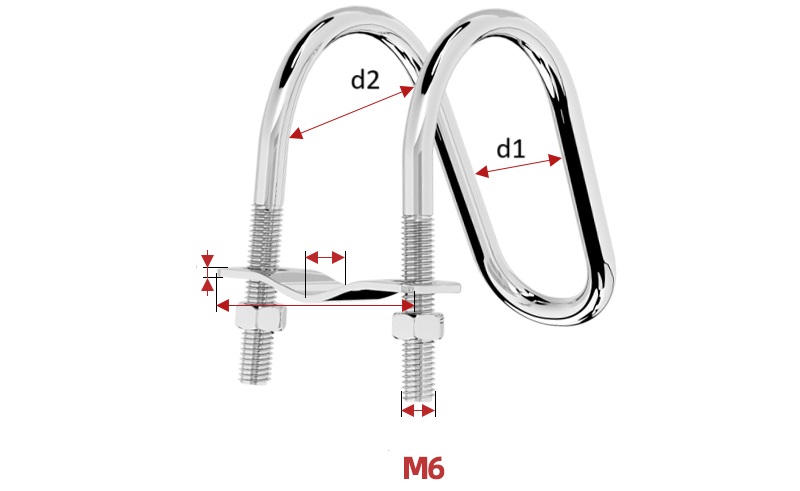 Double U Bolt Clamp Drawing